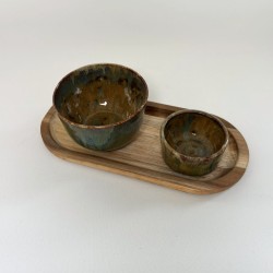 Mini ramequin nuances de brun et de vert